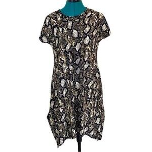 Animal Print Shirt Dress Tunic size Small Stretch